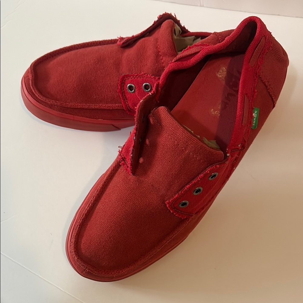 Sanuk Red Slip-On Loafers for Effortless Style